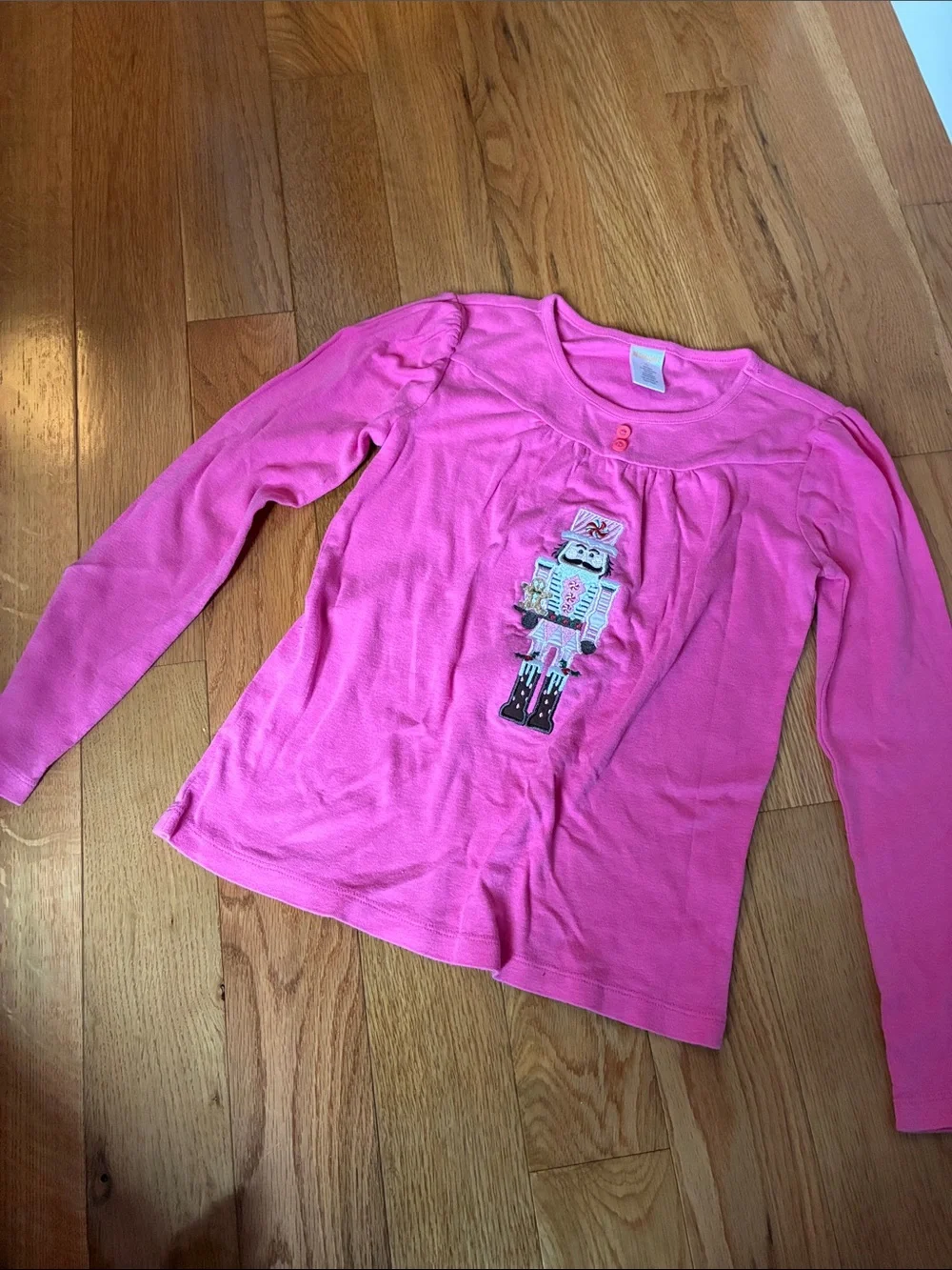 Gymboree Bright Pink Long-Sleeve Top with Nutcracker Applique